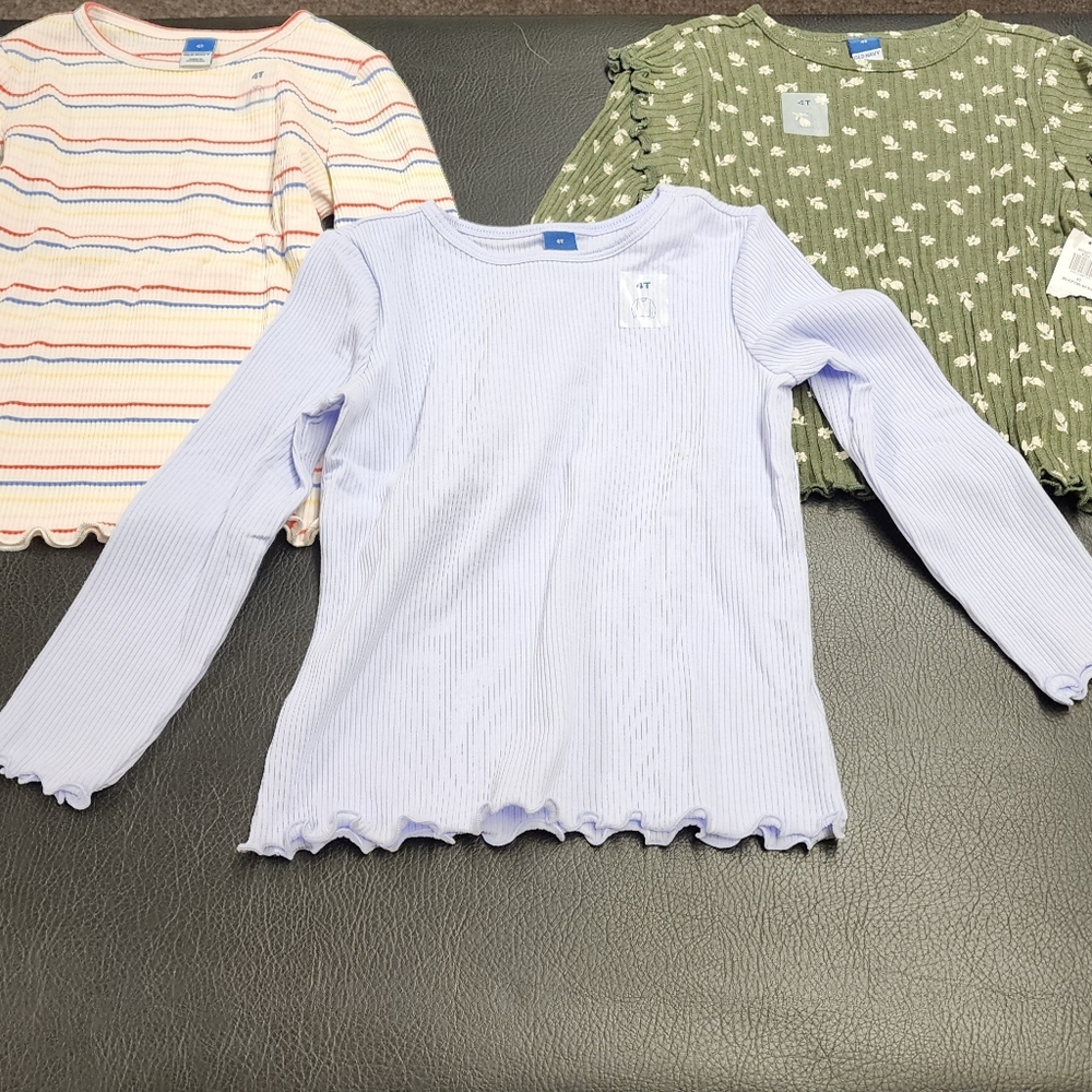 5 Long Sleeve Shirts-  Girls 4T